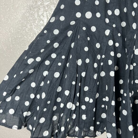 INC International Concepts Womens Swing Skirt Size 8 Flare Black White Polka Dot - Picture 5 of 9